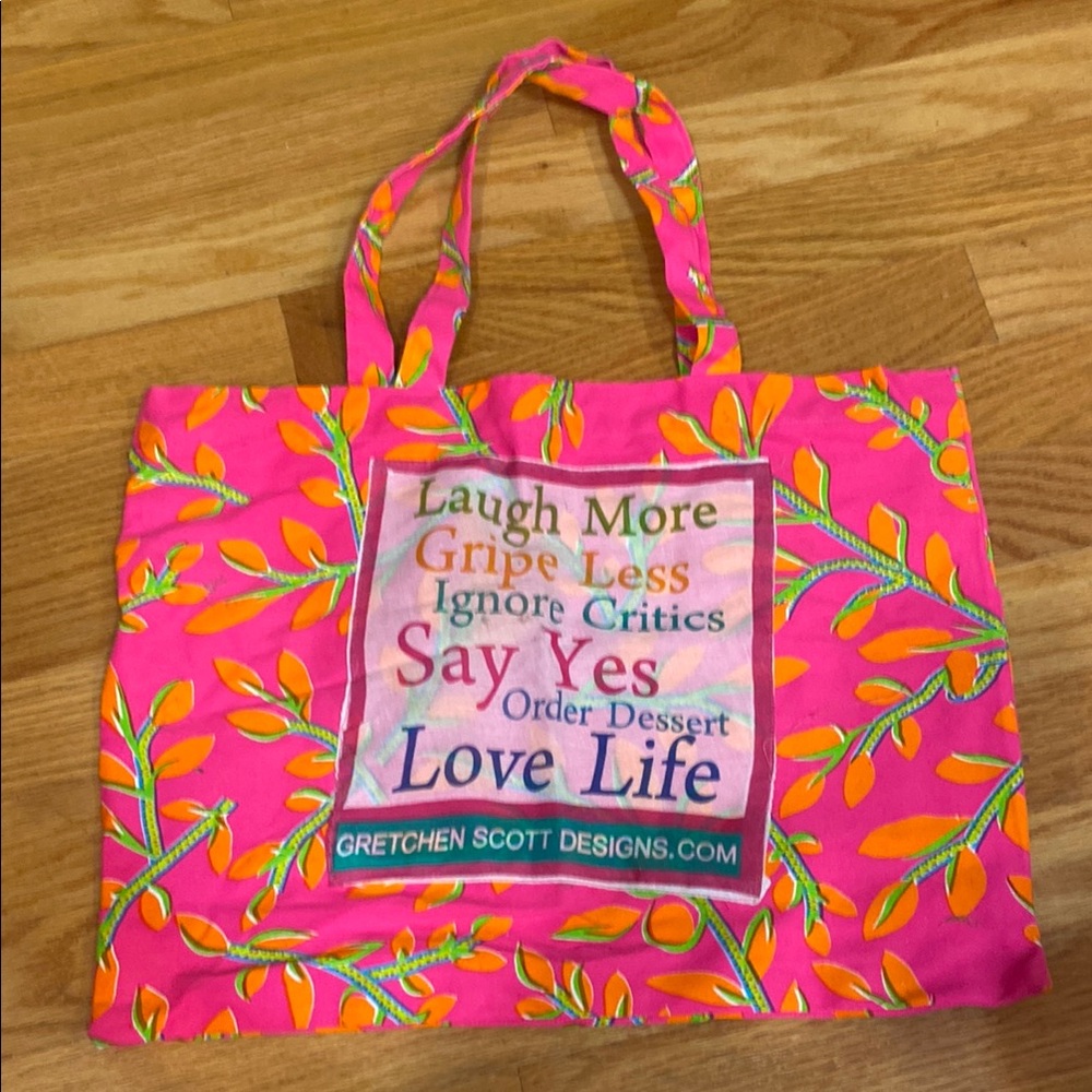 Gretchen Scott Designs Pink and Orange Vibrant Tote Bag
